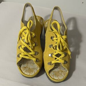 Fly‎ London Yellow Lace-Up Sandals